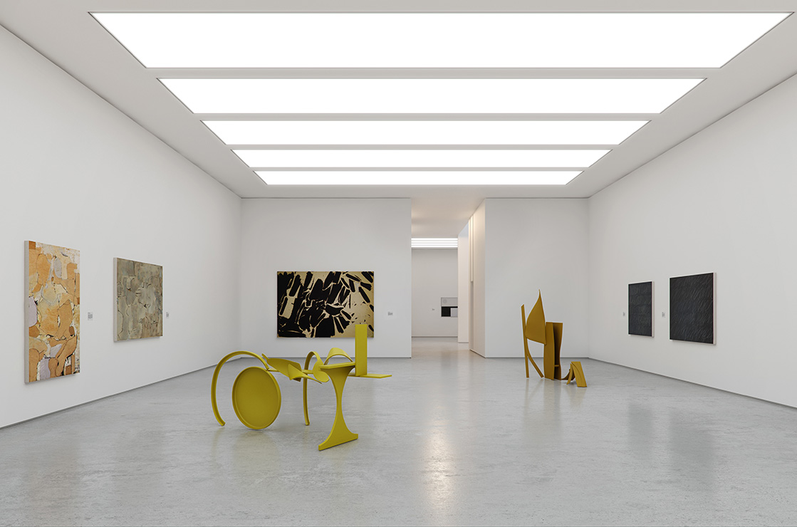 Visual of a lower gallery space.